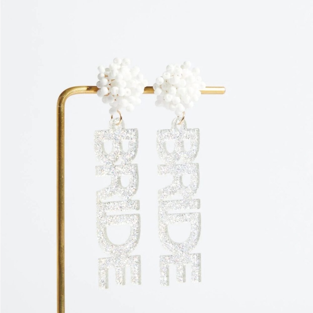 Bride Earrings - silver & white Altard state